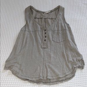 Free People Gray Military Tank Top